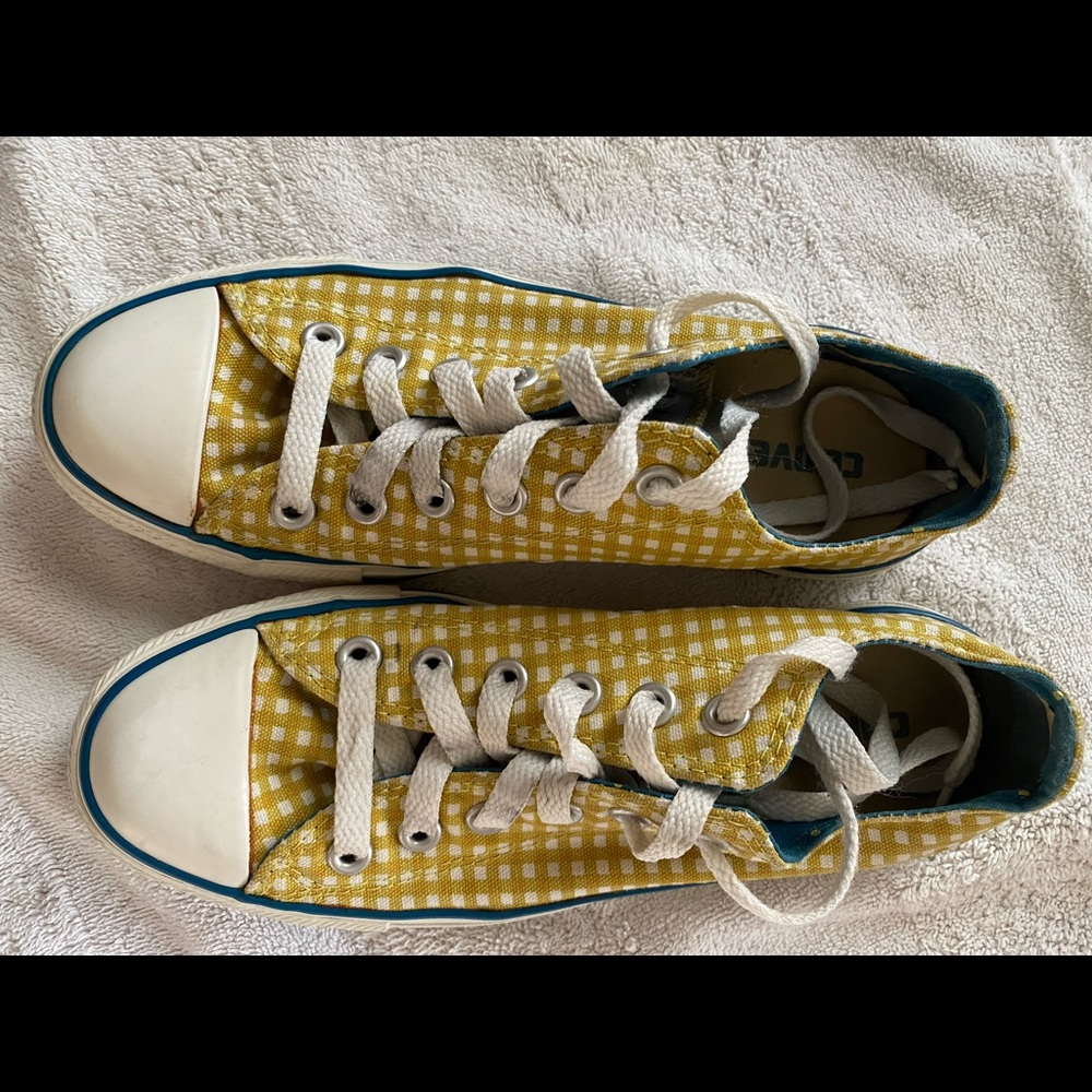 Converse All Star Yellow Gingham Sneakers - Picture 3 of 5